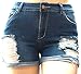 Z.N.B Women's Plus Size Destroy Short Stretch Distressed Ripped Blue Denim Jeans