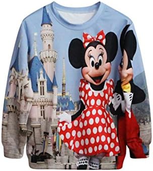 Alyson Gherardi Womens 3d Cartoon Print Long Sleeve Sweater Pullover Sweatshirt Minnie Mouse single