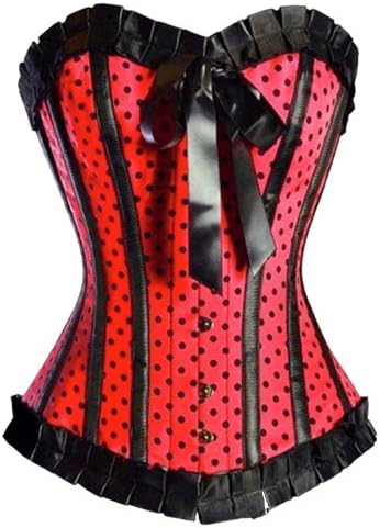 Yiruisi Women's Corset Bustier G-String Garter Lingerie XL Red