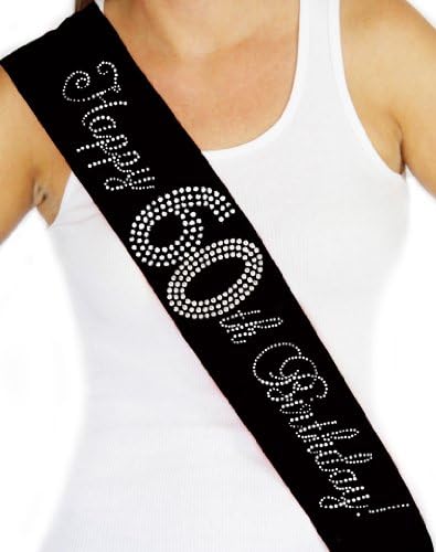 RhinestoneSash Women's Happy 60th Birthday! Rhinestone Sash