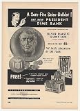 1953 Ross Products President Dime Bank Trade Print Ad