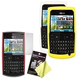 Two Silicone Cases / Skins / Covers (White, Yellow) & LCD Screen Guard / Pr ....