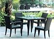 Outdoor PVC Rattan Wicker Patio Dining Table Set - 5 pc
