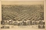 Denison, Grayson County, Texas 1891. Drawn by T. M. Fowler., large historic panoramic map reprint 54x36