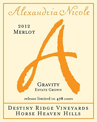 2012 Alexandria Nicole Cellars "Gravity" Merlot 750 mL