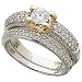 14K Two Tone Bridal Diamond Ring Set (Center stone is not inlcuded)