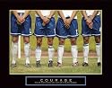 Courage Soccer Motivational Poster Ball Futbol Inspirational Print