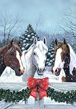Holiday Horses Mini Flag