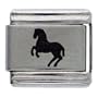 Black Horse Wildlife Italian Charm