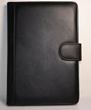 Black Leather Padfolio Pouch Cover Case with Interior Compartments for Amazon Kindle 2 Kindle2 Ebook Reader