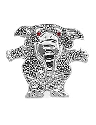 Sterling Silver Brooches Elephant Ruby CZ Brooche