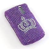 Premium Luxurious Designer Hard Diamond Crystal Snap-on Case for Blackberry Curve 8330 Case - Purple Crown