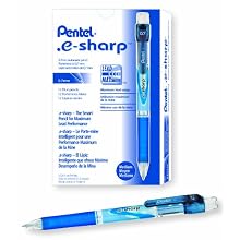 Pentel e-sharp Automatic Pencil, 0.7mm, Blue Accents, Box of 12 (AZ127C)