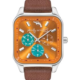 Andy Warhol Unisex The Fifteens Leather Strap and Orange Dial Watch #ANDY144