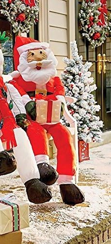 Stuffable Lighted Santa Claus Christmas Outdoor Decor | Perfect for Home Decoration by the Porch or in a Chair to Greet Holiday Guests