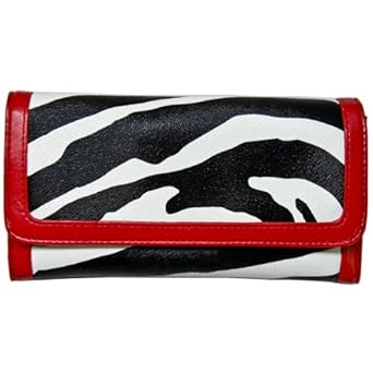 Red Zebra Print Clutch Wallet with Checkbook Holder Red Zebra Print Clutch Wallet with Checkbook Holder