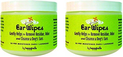 Happytails Canine Spa Line Ear Wipes 100ct (2 Packs with 50 wipes per pack)