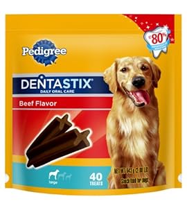 PEDIGREE DENTASTIX Beef Large Treats for Dogs, 2.08 lbs. Pouch-40ct. PEDIGREE DENTASTIX Beef Large Treats for Dogs, 2.08 lbs. Pouch-40ct.