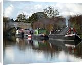 Canvas Prints of live aboard narrow boats on grand union canal from ClownFish Photo