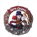 SNOWMAN HOLIDAY FAMILY WREATH CHRISTMAS DECORATION XMAS