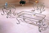 BEAUTIFUL 3-PC 8MM GLASS COFFEE / TWO END TABLE SET