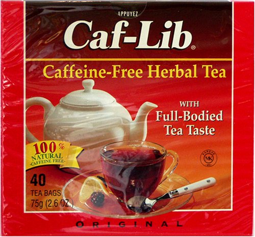 Caf-lib Caffeine-free Tea - Box (40 individually wrapped tea pouches per box)