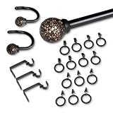 Elite Home Fashions 20-Piece Mosaic Window Rod Set, Amber, 48-Inch-by-84-Inch