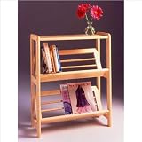 Winsome Beechwood Bookshelf with Slanted Shelf
