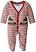 Mud Pie Baby My First Christmas Footed One Piece Sleeper, Red, 6-9 Months