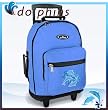 DOLPHIN Rolling Blue Backpack Dolphins - Wheeled Travel or School Carry-On Trolley Travel Bags with Wheels - Best Quality-