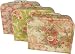 Punch Studio Romantic French Florals (II) 3 nested carrying cases with handle