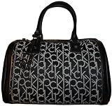 Women's Calvin Klein Purse Handbag Hudson Signature Jacquard Black/White