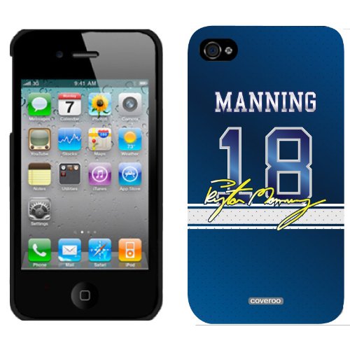 NFL Players - Peyton Manning - Color Jersey design on AT&T, Verizon, and Sprint iPhone 4 / 4S Snap-On Case by Coveroo