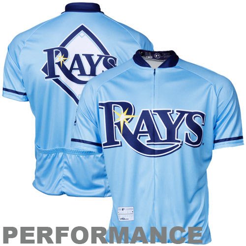 VOmax Tampa Bay Rays Stock Performance Cycling Jersey - Light Blue (Large)