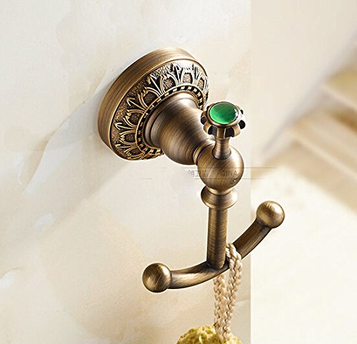 Rozin Wall Mounted Bathroom Towel Hook Clothes Hanger Antique Brass