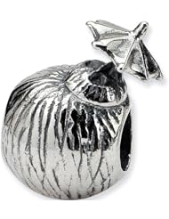 Reflection Beads Silver Coconut Drink Food Bead