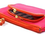 Coach Bonnie Canvas Retro Graphic Wristlet Wallet Case Bag Large 42572 Orange Fuchsia