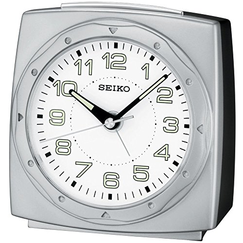 Seiko Silver Square Alarm Clock