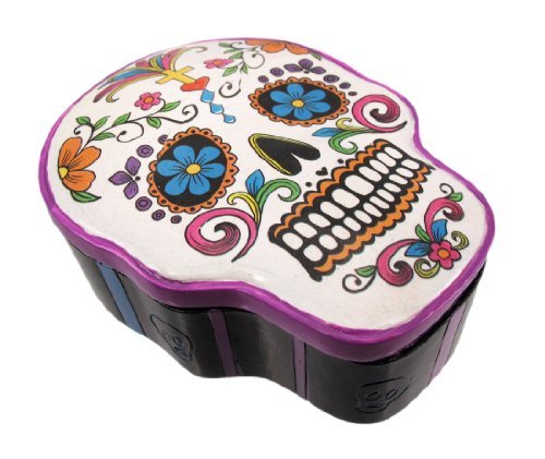 Day Of The Dead Sugar Skull Trinket Box Jewelry Stash