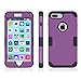 iPhone 7 Plus Case, MCUK 3 in 1 Hybrid Best Impact Defender Cover Silicone Rubber Skin Hard Combo Bumper with Scratch-Resistant Case for Apple iPhone 7 Plus (2016) (Deep Purple+Black)