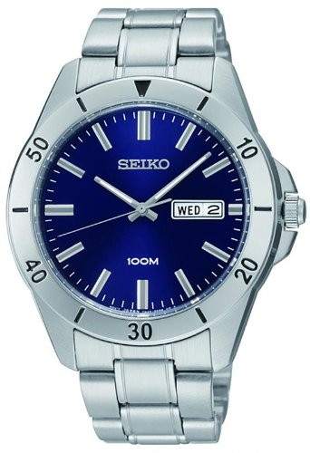 Seiko Blue Dial Stainless Steel Mens Watch SGGA77