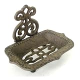 Dark Rust Colored Aged Vintage Style Metal Wall Mounted Soap Dish, Design 3