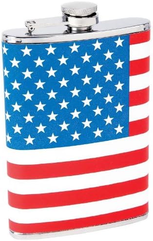 Standout Flasks Exclusive Drinkware 8Oz Ss Hip Flask Usa Flag Wrap Incomparable