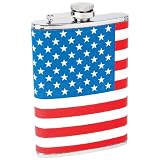 Maxam® 8oz Stainless Steel Flask with American Flag Wrap