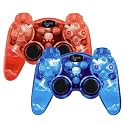 Playstation 3 Lava Glow Wireless Controller Twin Pack without Rumble - Blue/Red