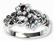 Gemini Silver Natural Seed Pearl Ring, Ruby - by Dahlia Vintage Jewelry Collection