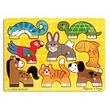 Melissa & Doug Pets Mix'n Match Wooden Peg Puzzle