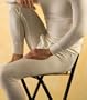 Men's Long-underwear Pants in Wool-Silk Blend, Natural White, size S