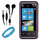 Purple 2 Piece Snap On Crystal Case for HTC Arrive + INCLUDES!!! Black Hand ....