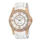 AK Anne Klein Women’s Swarovski Crystal Accented Rosegold-Tone White Ceramic Watch 109588RGWT Picture